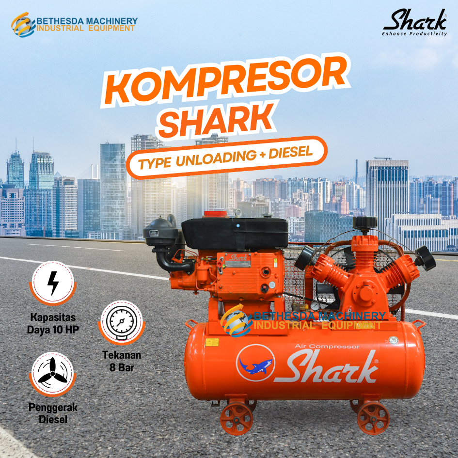 Jual Shark Air Compressor 10 Hp Unloading Kompresor Angin Shark 10hp ...