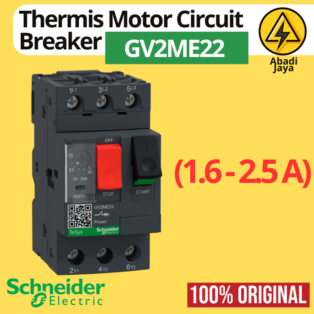 Jual Schneider Thermis Motor Circuit Breaker GV2ME22 GV2ME 22 ( 20 - 25 ...
