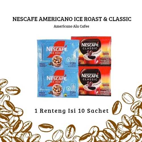 Jual NESCAFE ICE ROAST AMERICANO isi 10 Sachet x 2 Gram | Shopee Indonesia