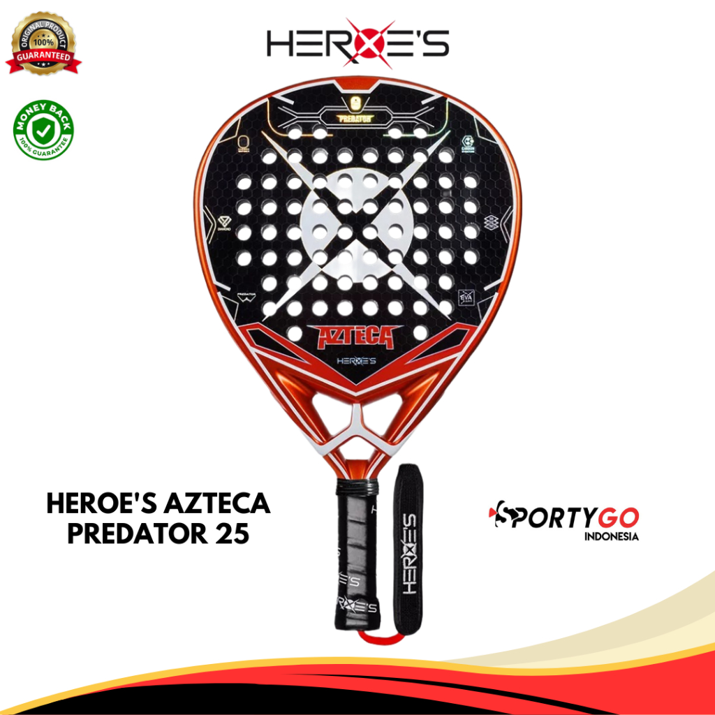 Jual Padel Racket HEROE'S Azteca Predator 25 | Raket Padel Heroes ...