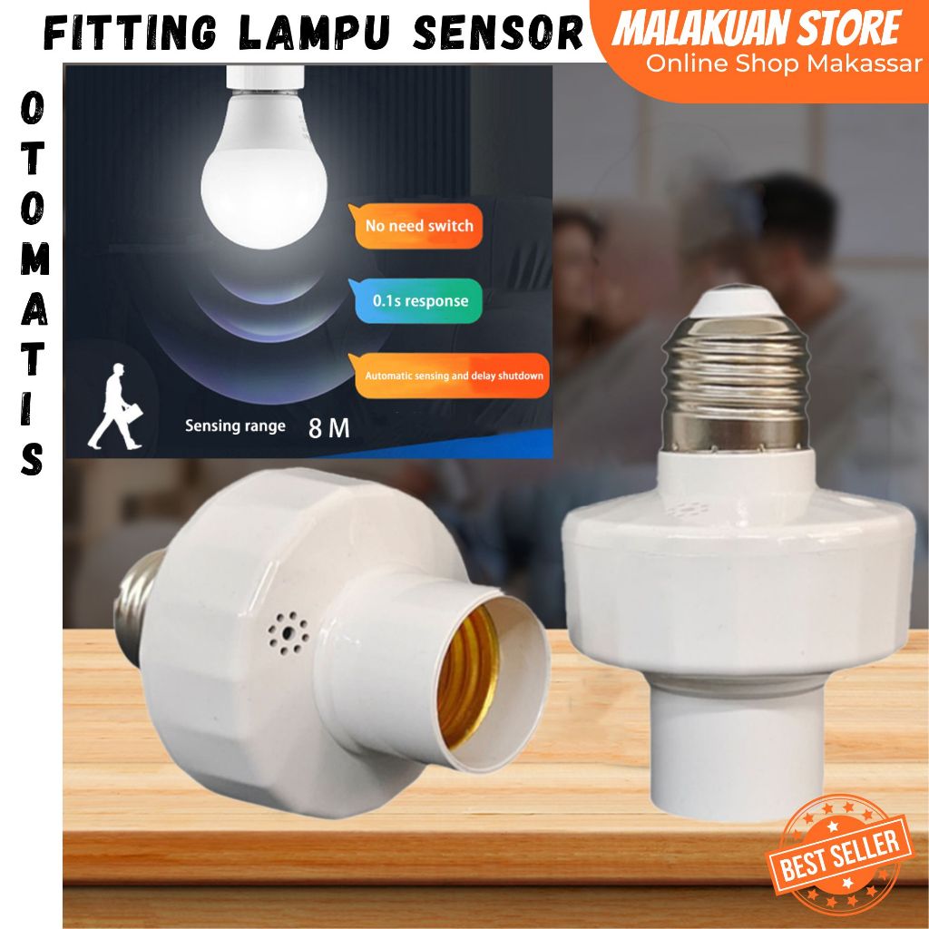 Jual Fitting Lampu Bohlam Sensor Radar Lamp Holder 100W E27 | Shopee ...