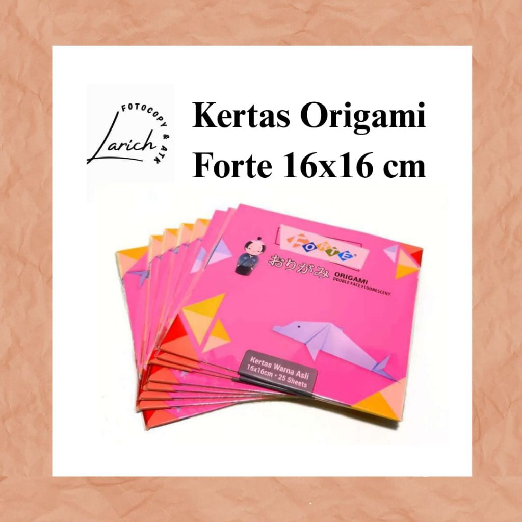 Jual Kertas Origami Forte 2 sisi ukuran 16x16cm 1 pack isi 25 lembar ...
