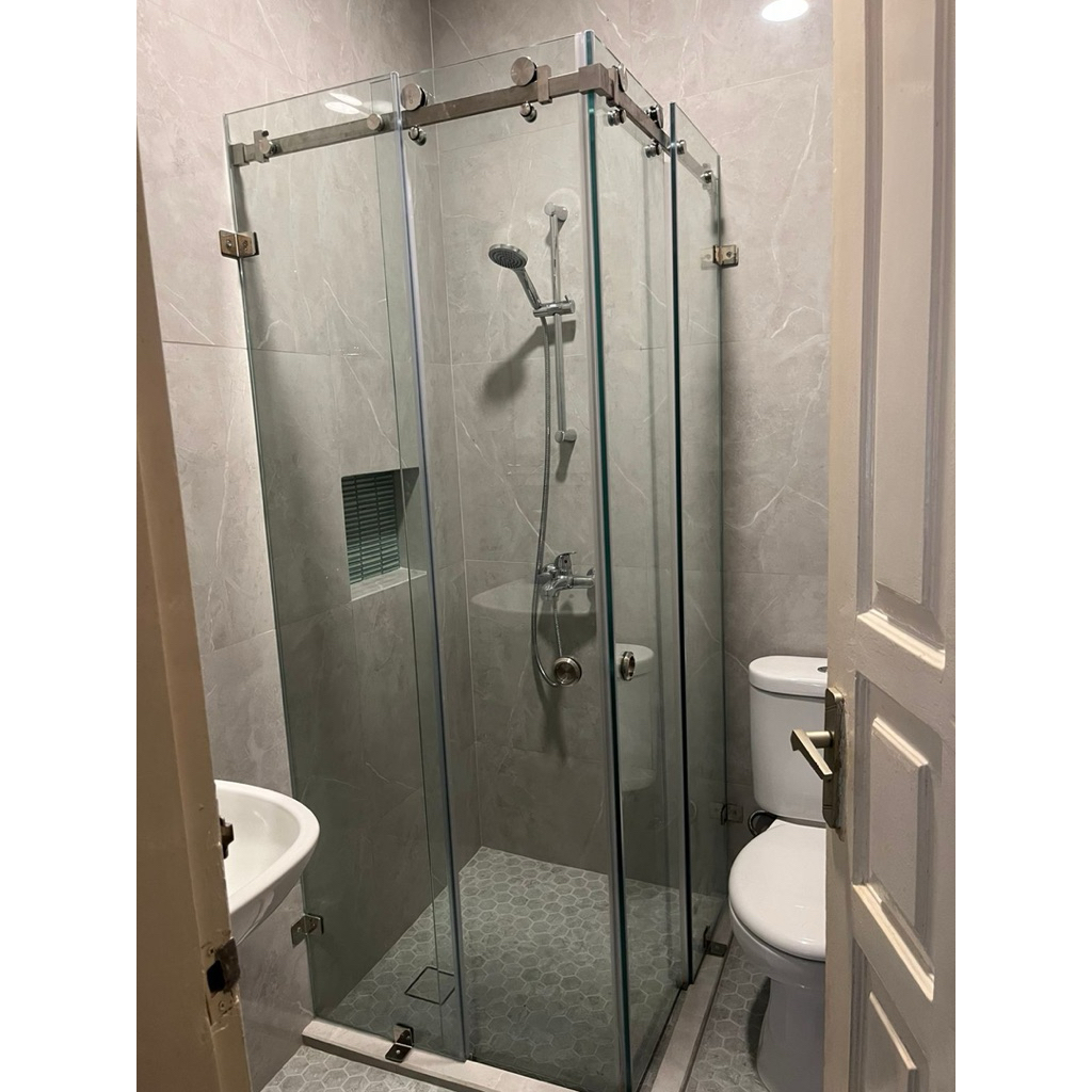 Jual Showerbox Sliding Kaca Frameless Kaca Tempered 10mm | Shopee Indonesia