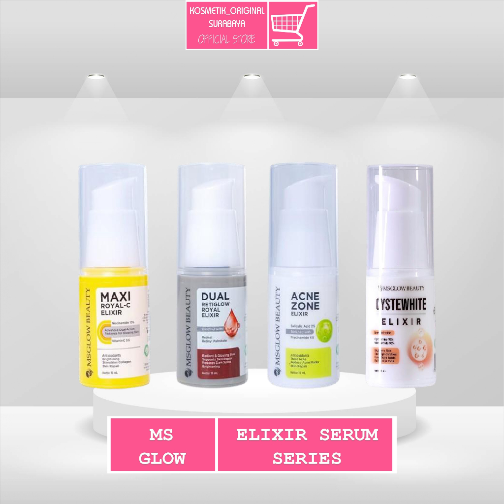 Jual MS Glow Serum Elixir Skin Booster (Maxi Royal-C, Dual Retiglow ...