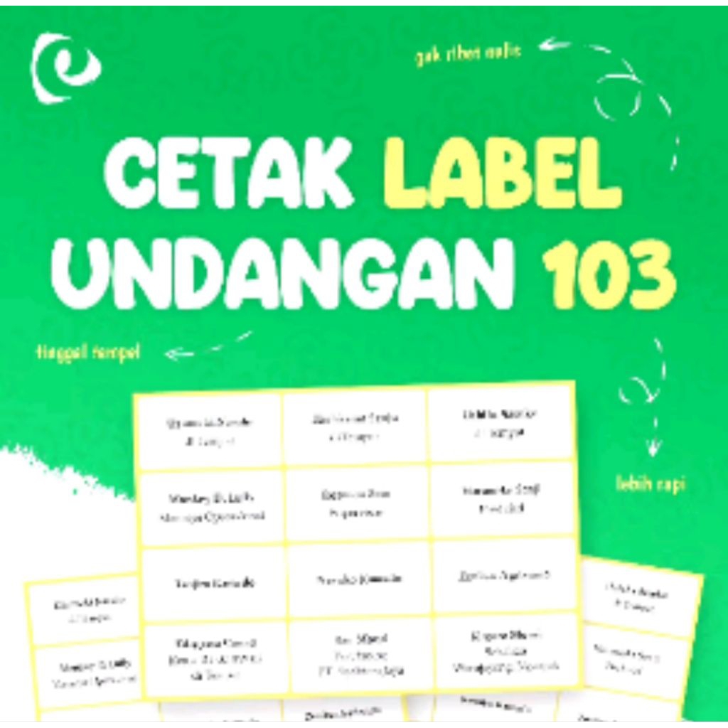Jual LABEL NAMA UNDANGAN 103 (isi 84 nama) | Shopee Indonesia