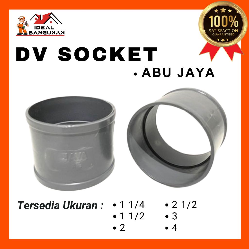 Jual DV SOCKET ABU JAYA 2, 2 1/2, 3, 4, 8 INCH | SAMBUNGAN PIPA PVC ...