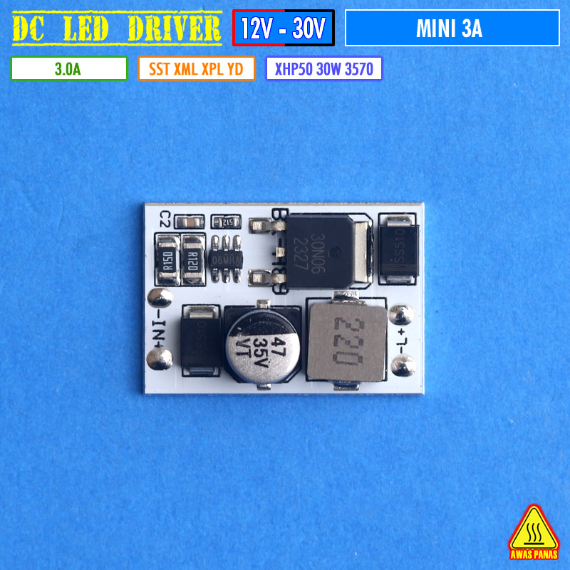 Jual Mini Driver Led 3A AKI 12V 24V CREE XHP50 SST XML XPL Driver MCP ...