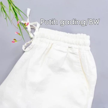 Kulot Linen Katun Rami Allsize Pinggang Full Karet