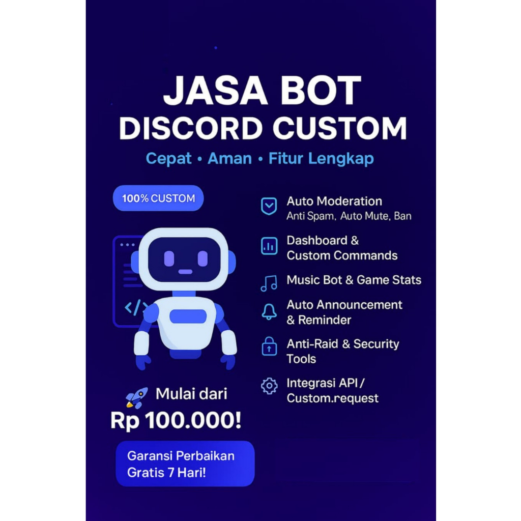 Jual Bot Custom | Jasa Pembuatan Script Bot Discord | Shopee Indonesia