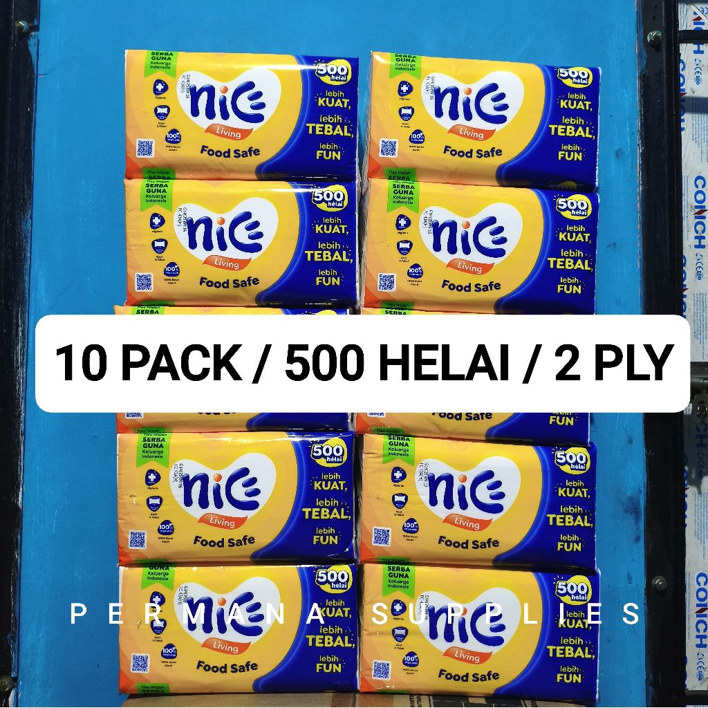 Jual (PAKET 10 PACK) TISSUE NICE FACIAL 500 HELAI 250 Sheet 2 Ply Tisu ...