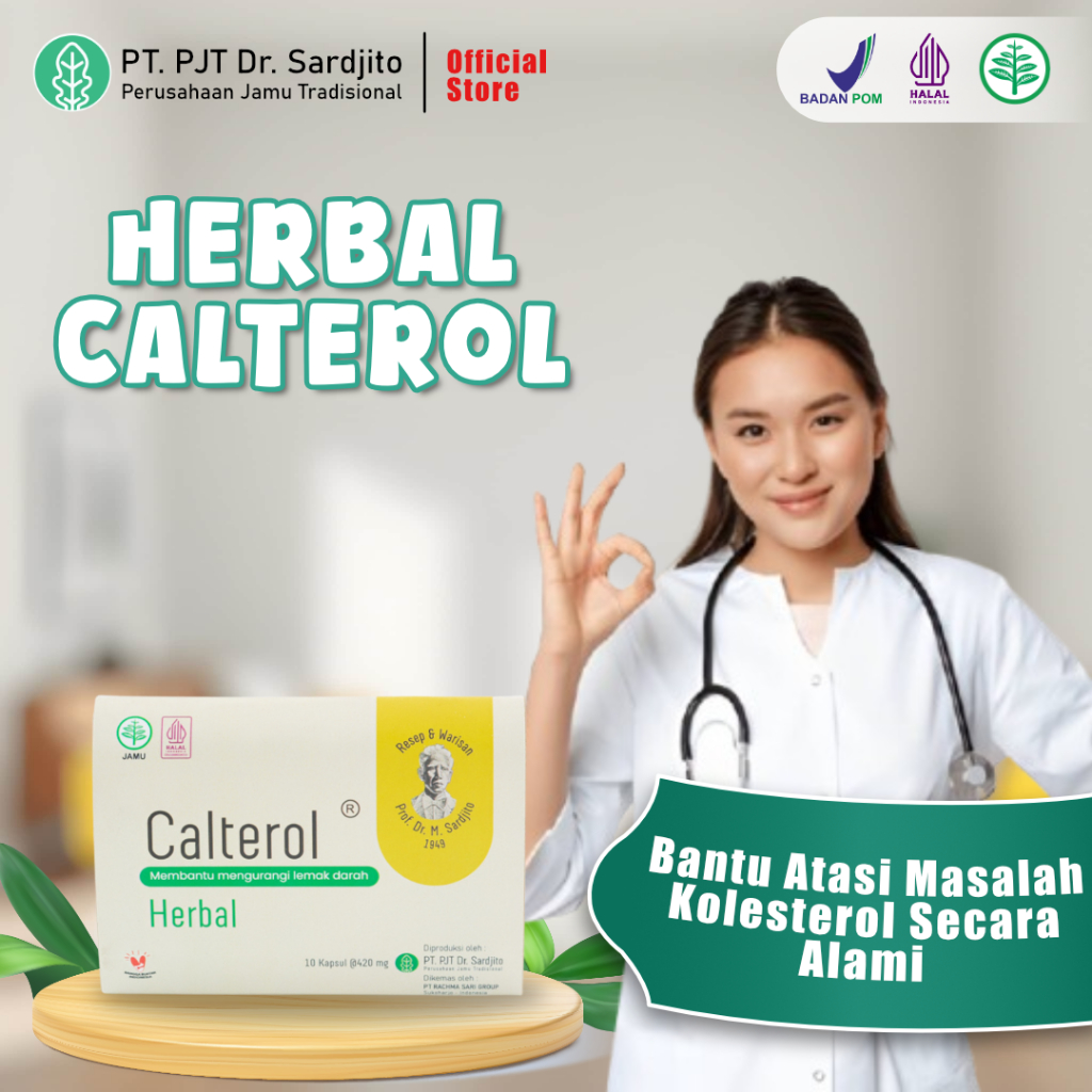 Calterol Strip 10 Kapsul Kapsul Herbal Penurun Kolesterol, Bantu Turunkan LDL & Trigliserida, Original Asli