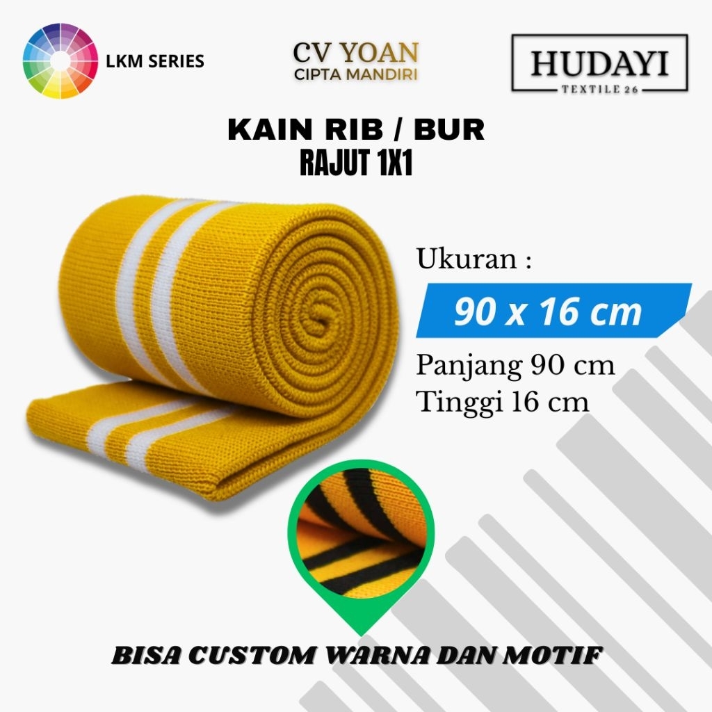Jual Kain Rib Polyester Motif Strip Salur Aksesoris Bahan Jaket Per 10 ...