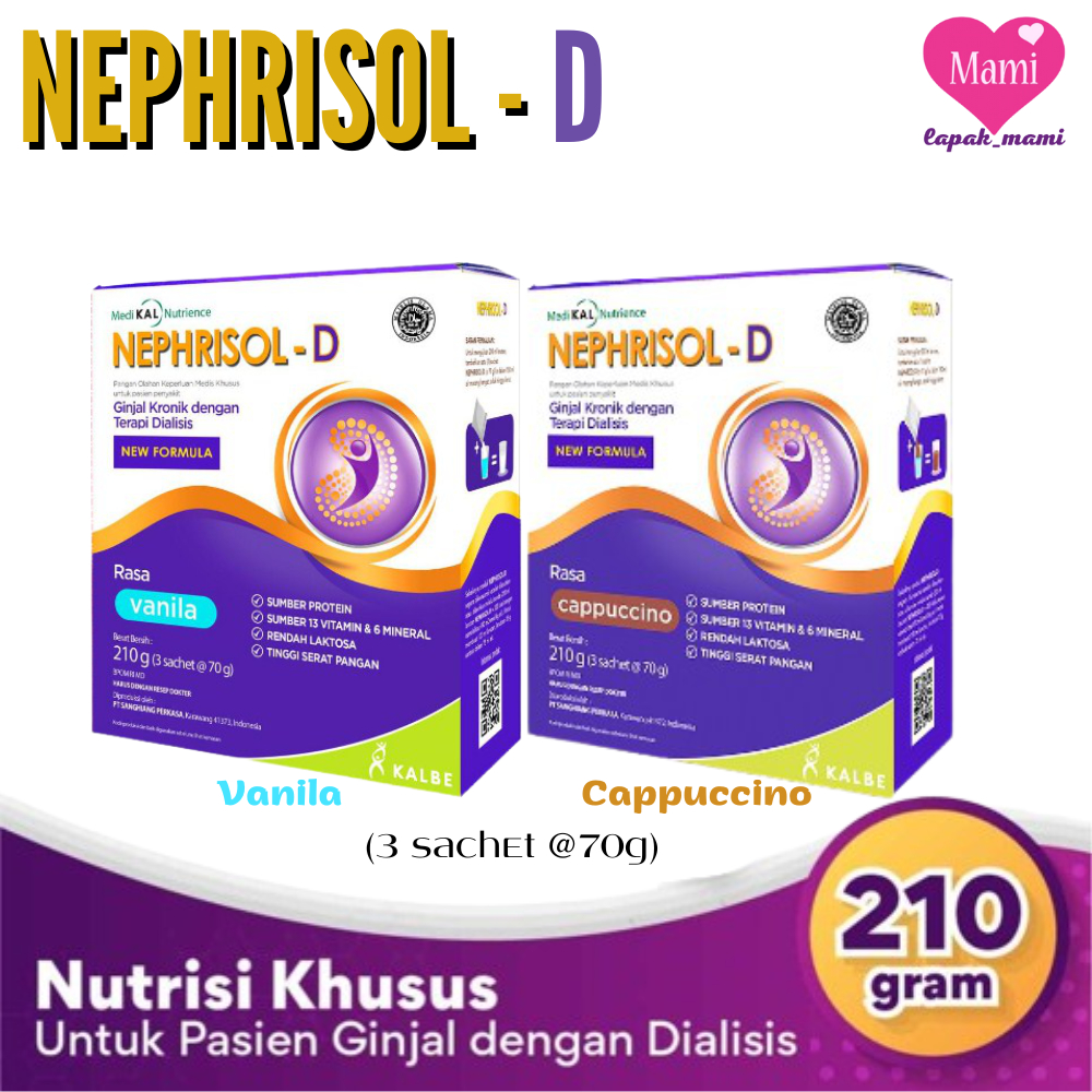 Jual Nephrisol-D 210g Vanila Cappuccino Nutrisi Untuk Pasien Ginjal ...