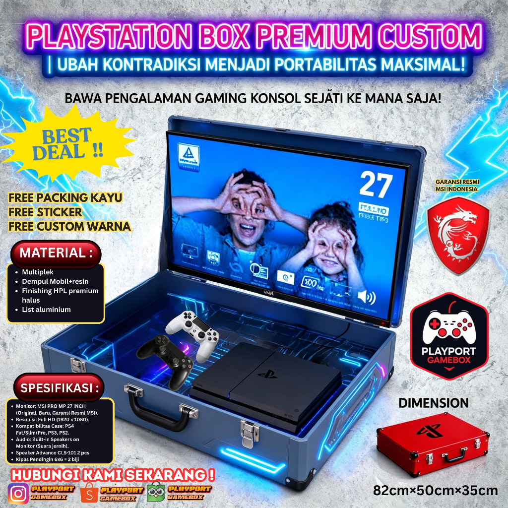 Jual PlayStation Box Portable + Monitor MSI PRO 27 INCH FHD 100hz ...