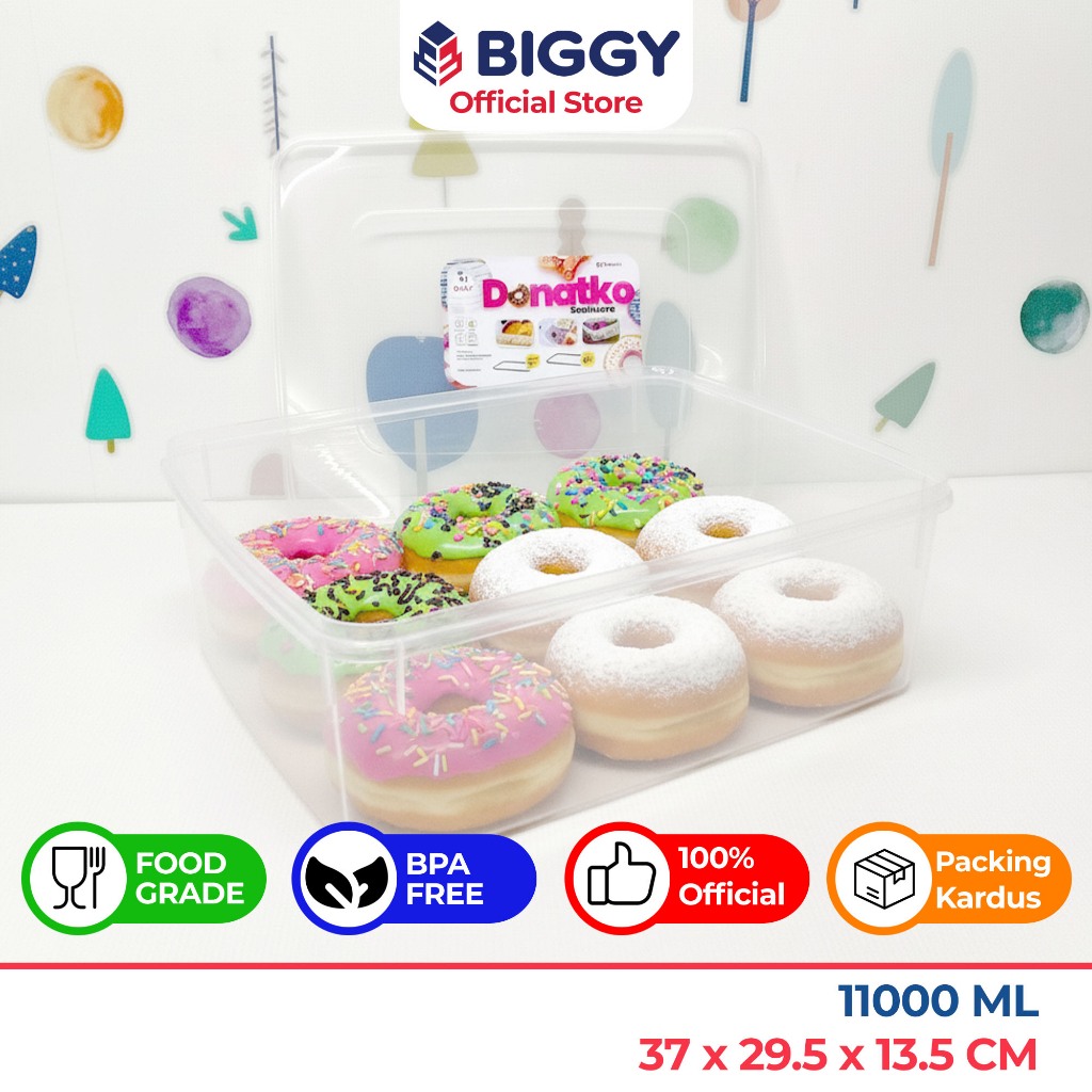 Jual Biggy Tempat Donat Bening Donatko 11 Liter / Sealware Kotak Snack ...