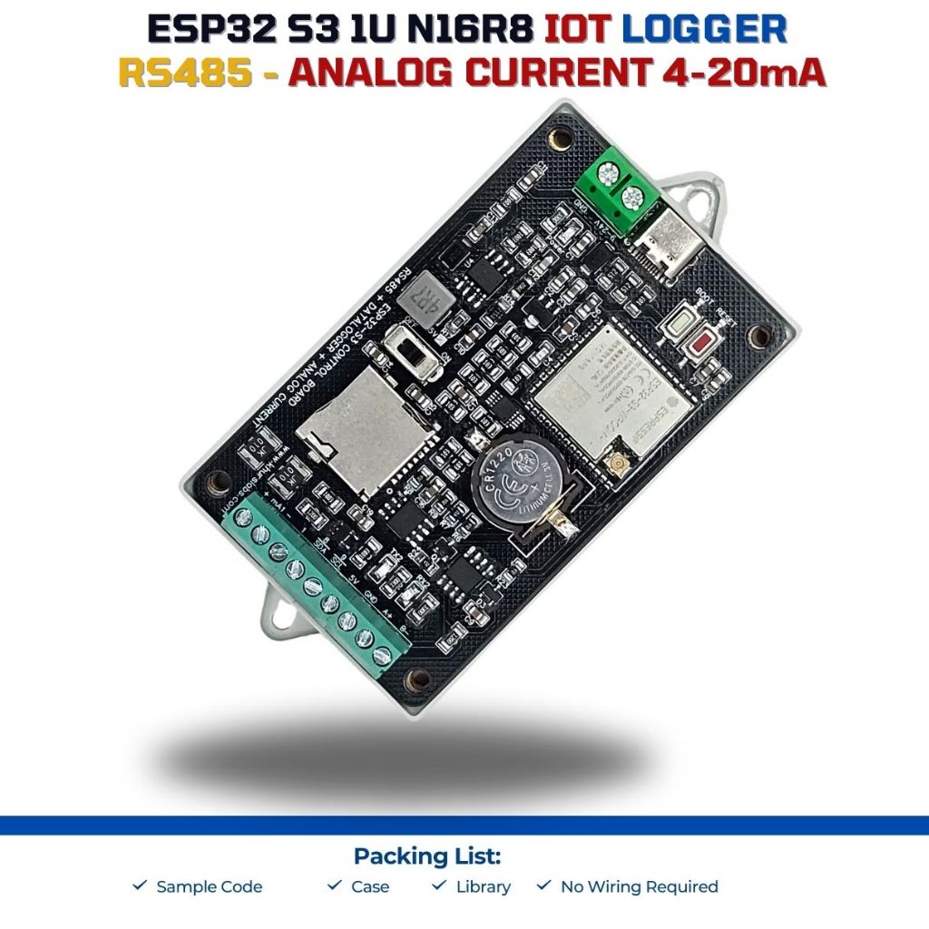 Jual ESP32 S3 IOT LOGGER RTC RS485 Modbus - Analog Current 4-20mA ...