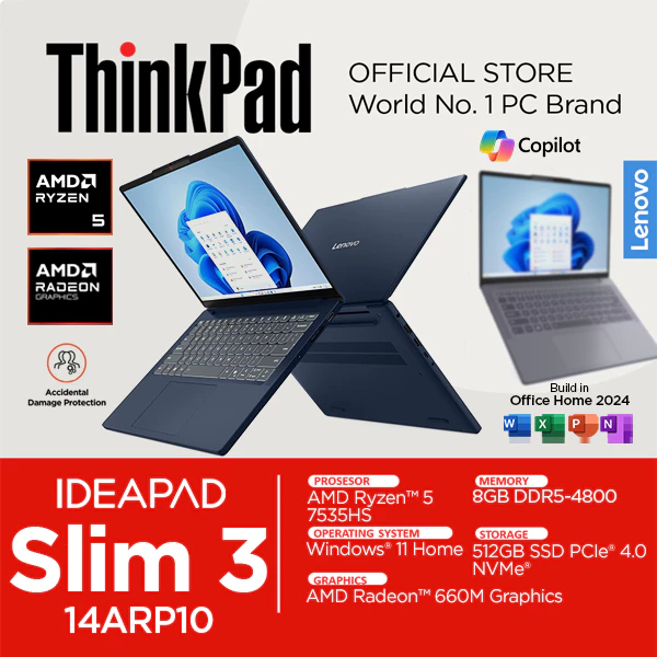 Lenovo IdeaPad Slim 3 Ryzen 5 5625U laptop terbaik harga 6 jutaan