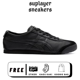 Sepatu Onitsuka Tiger Mexico 66 All Black Sepatu Pria Wanita Sneakers Full Black Casual Keren Terlaris Onitsuka Triple Black Hitam
