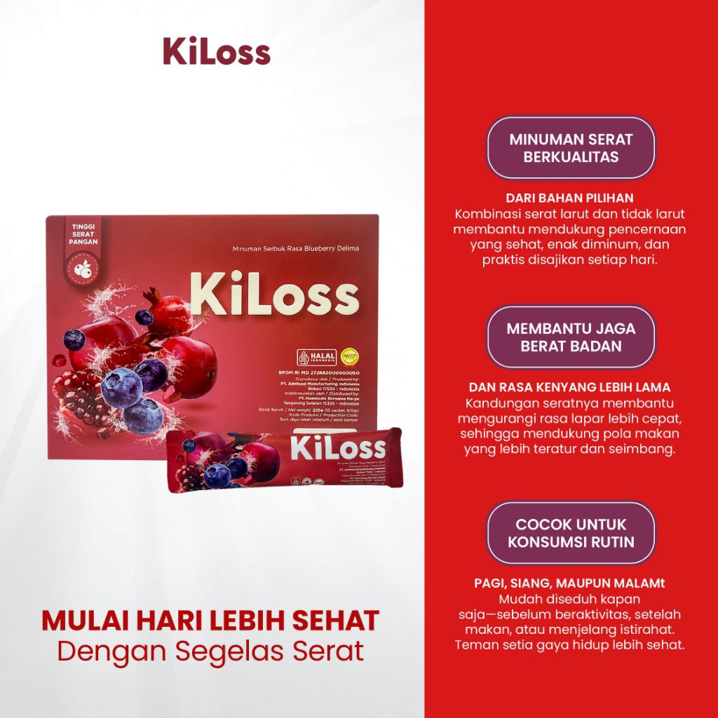 Jual KiLoss Fiber - Rasa Blueberry Delima - Minuman Sehat Pendamping ...