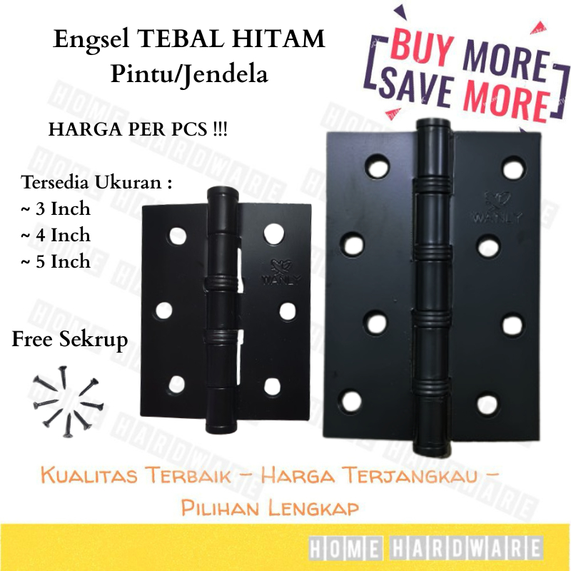 Jual Engsel TEBAL Hitam 5 Inch PER PCS / Engsel Pintu Jendela Rumah ...