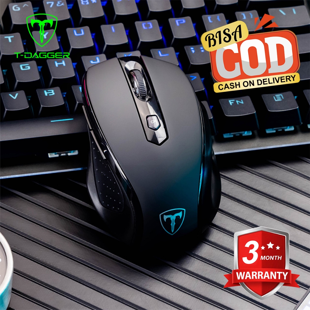 Jual T-DAGGER T-TGWM100 Mouse Gaming Wireless 2400 CPI, Nano Receiver ...