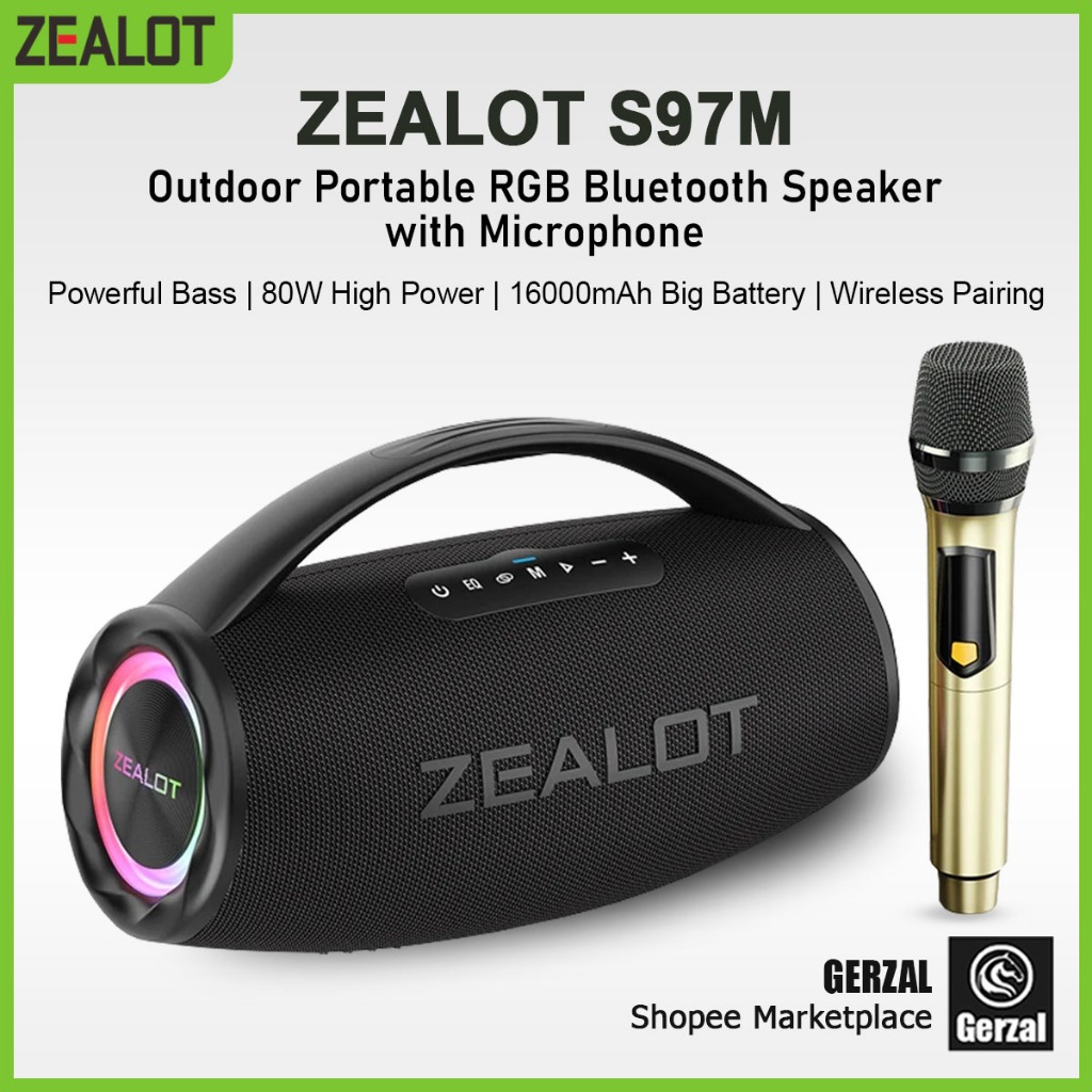 Jual ZEALOT S97M Speaker Bluetooth Portable Subwoofer Dual Pairing