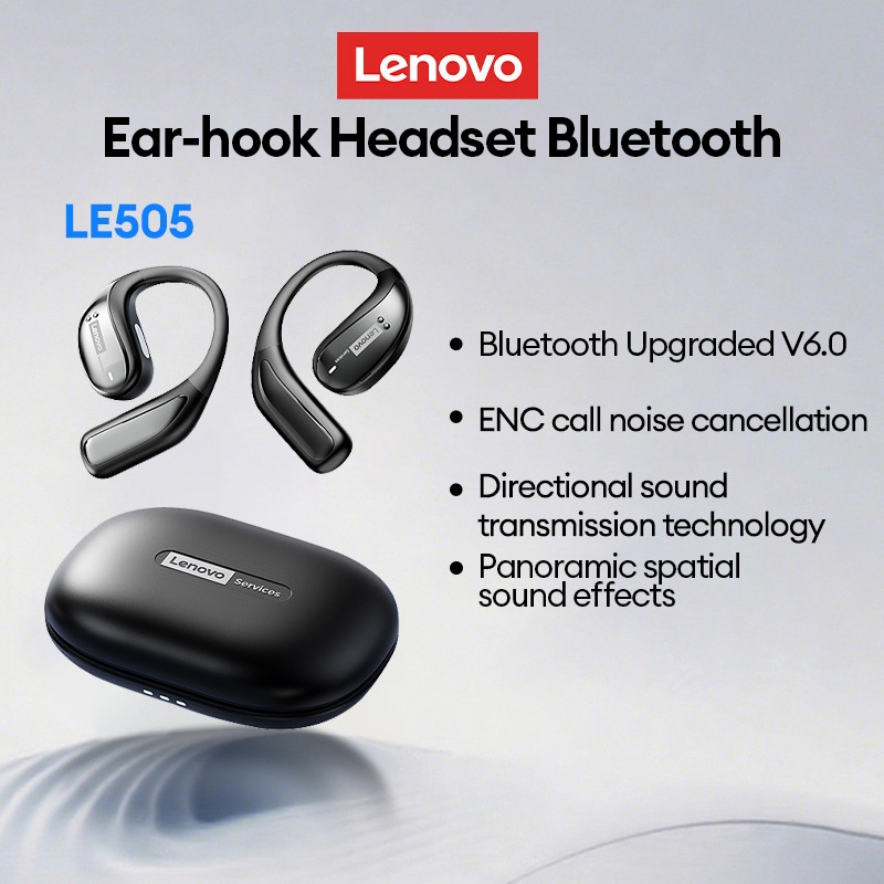 Jual Lenovo Thinkplus LE505 Ear-hook Headset Bluetooth Upgraded 6.0 360 ...