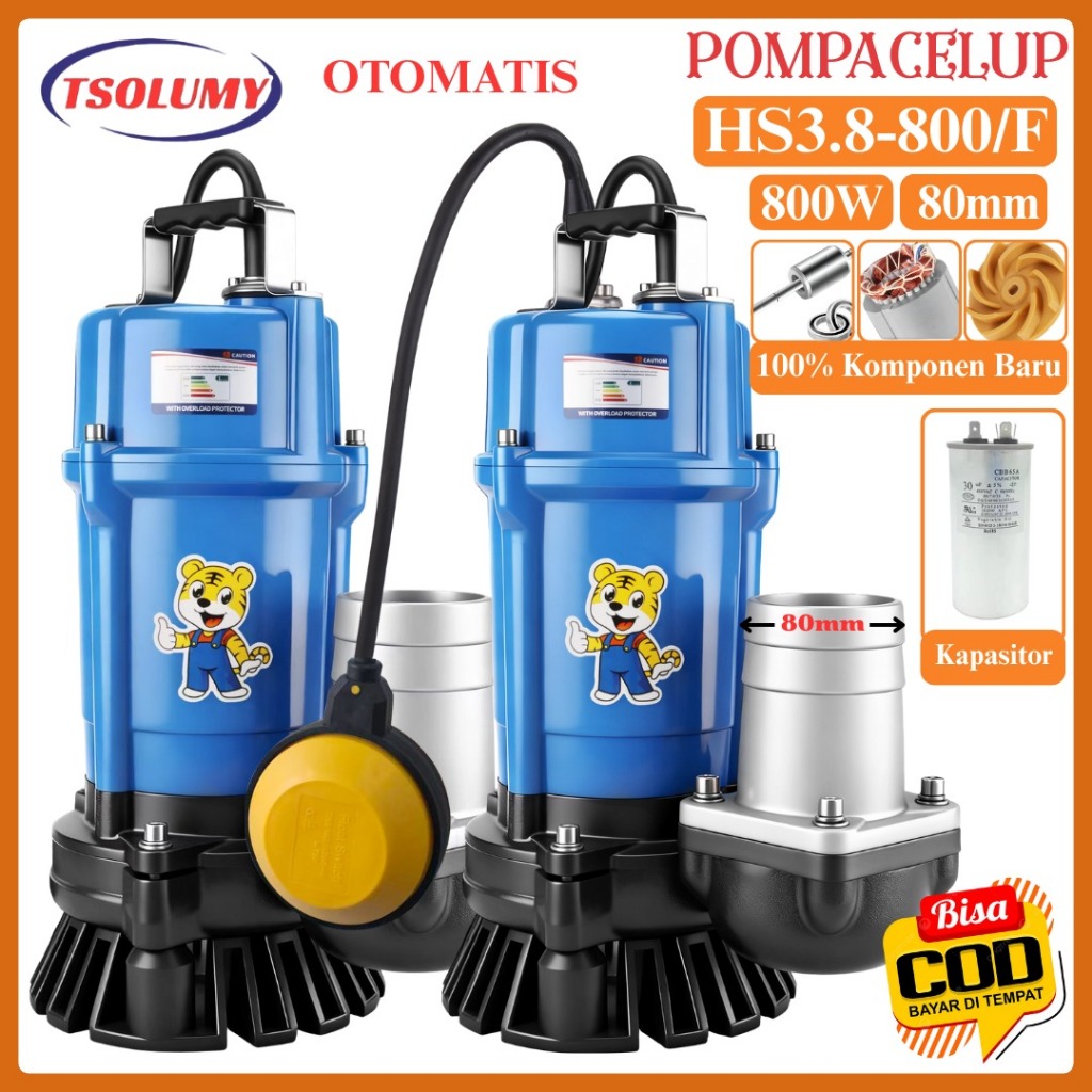 Jual Tsolumy Pompa Celup HS.3.8-800 Pompa Kolam Ikan Pompa Lumpur Cair ...