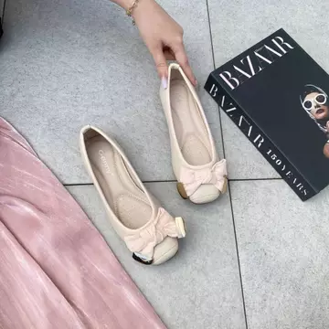 Simoncelli Sepatu Flat Wanita Pita Sepatu Wanita Sepatu Korea Flatshoes Kerja Hitam Sepatu