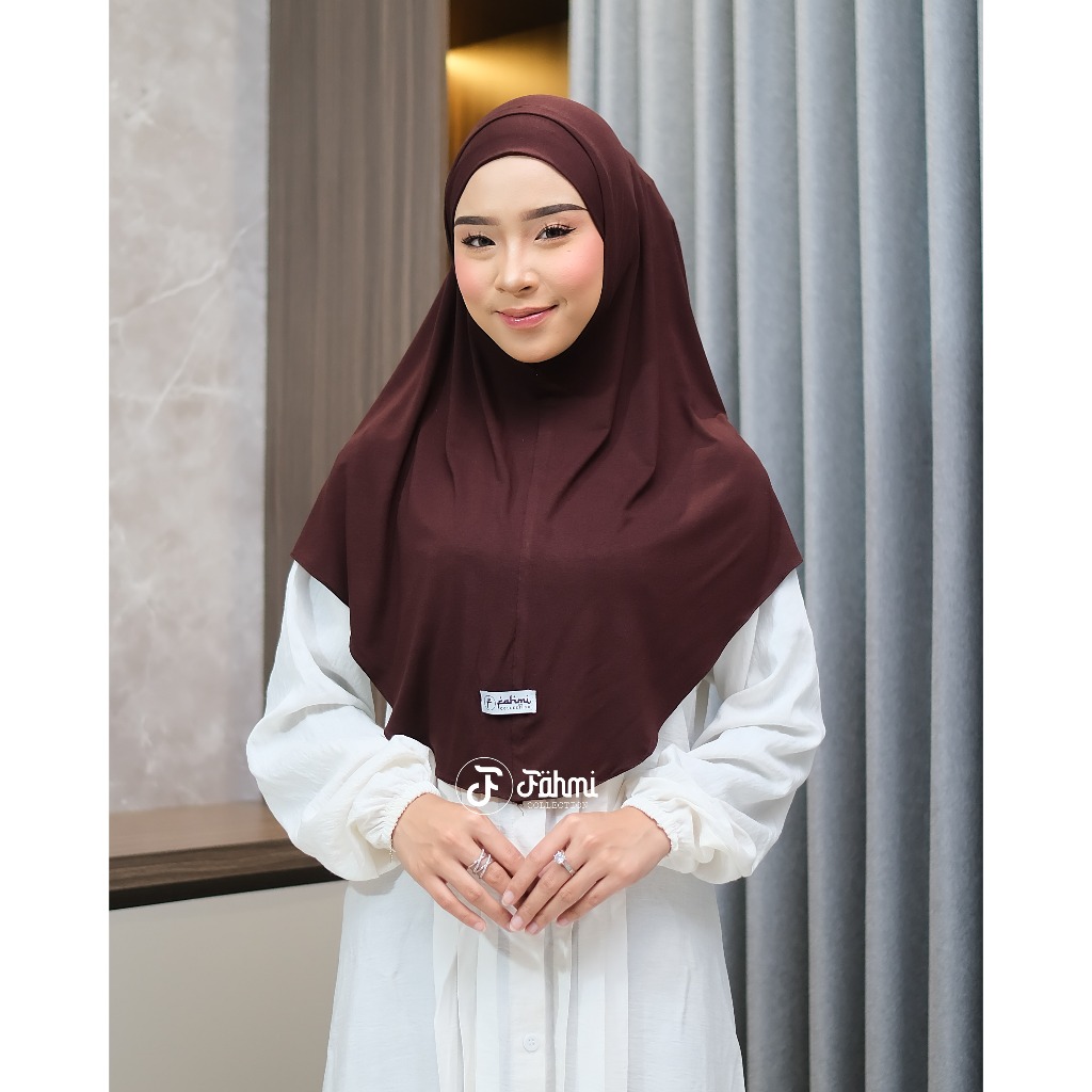 Bergo Instan Ukuran L Rayon Spandex Hijab Kerudung Simpel Bahan Adem Nyaman Dipakai Panjang 66cm x 77cm