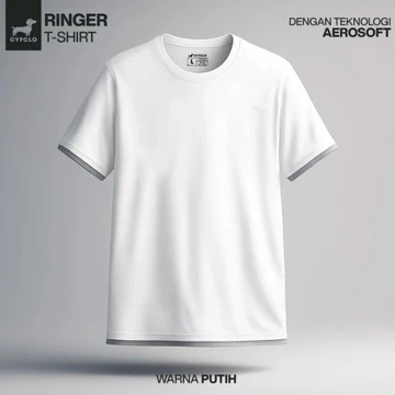 CYFCLO Kaos Polos Ringer Tebal Full Katun Combed 24s Nyaman Dipakai Anti Gerah Reguler Plain