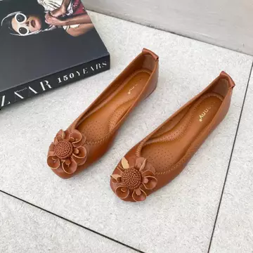 Simoncelli Sepatu Flat Flatshoes Wanita Sepatu Wanita Sepatu Korea Sepatu Hitam Red Sepatu