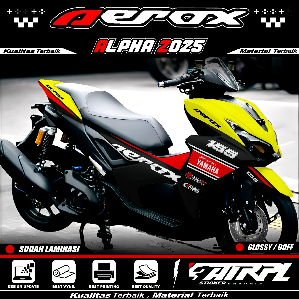 Jual (COD) Decal Sticker Aerox Alpha Turbo Full Body Tahun 2025 Sticker ...