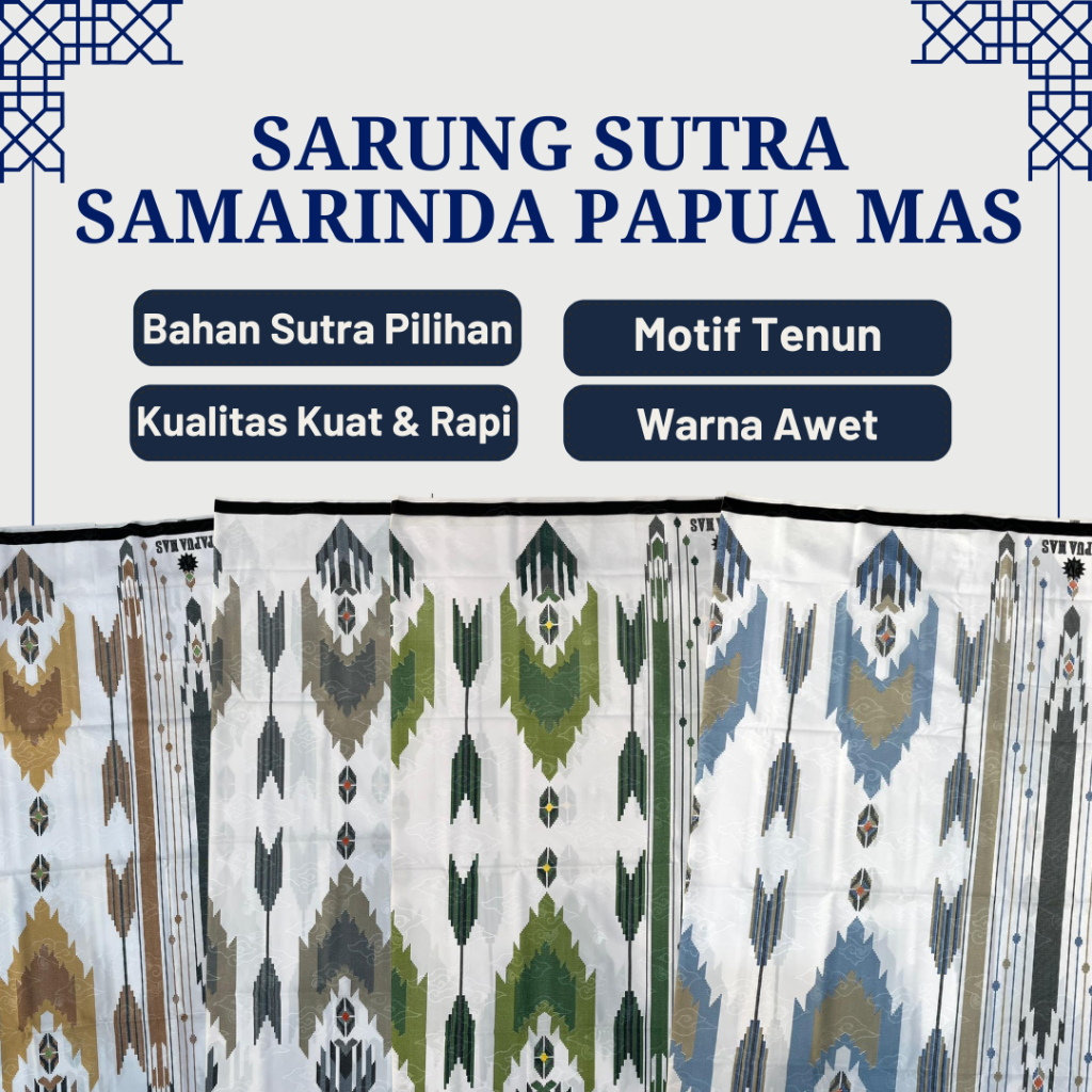 Jual BabaAli - Sarung Sutra Samarinda Papua Mas - Dewasa, Banyak Warna ...