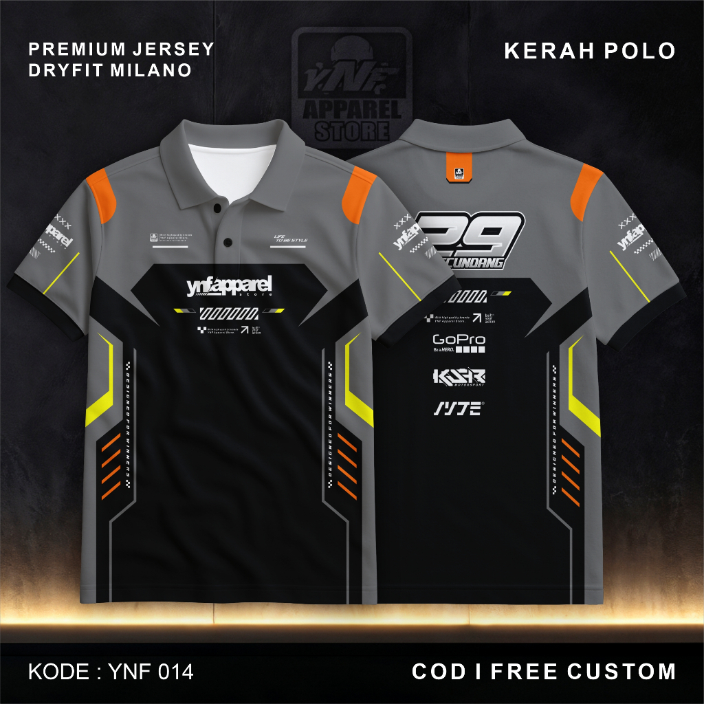 Jual YNF 014 KAOS BAJU JERSEY RACING BALAP ROADRACE CUSTOM NAMA NOMOR ...