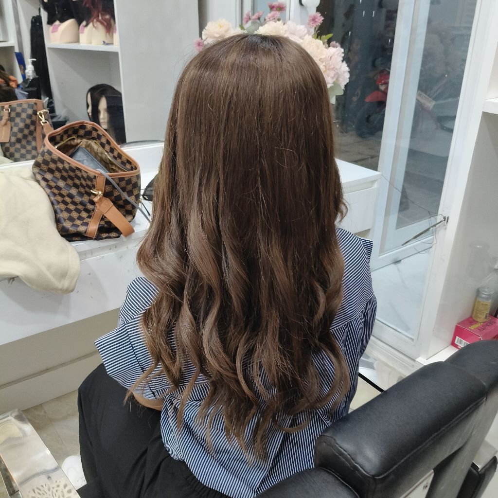 Jual Rambut hitam : Sebelum pakai hair top. Rambut Coklat : Setelah ...