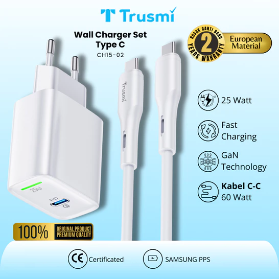 Adaptor (EU) PD25W Single Port Type-C LED