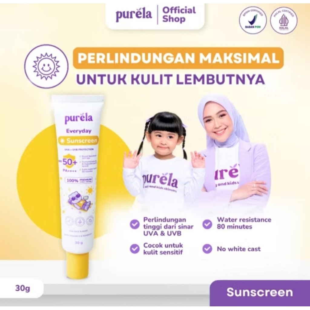 Jual Purela Baby Physical Sunscreen Anak SPf + 50 PA++++30 | Shopee ...