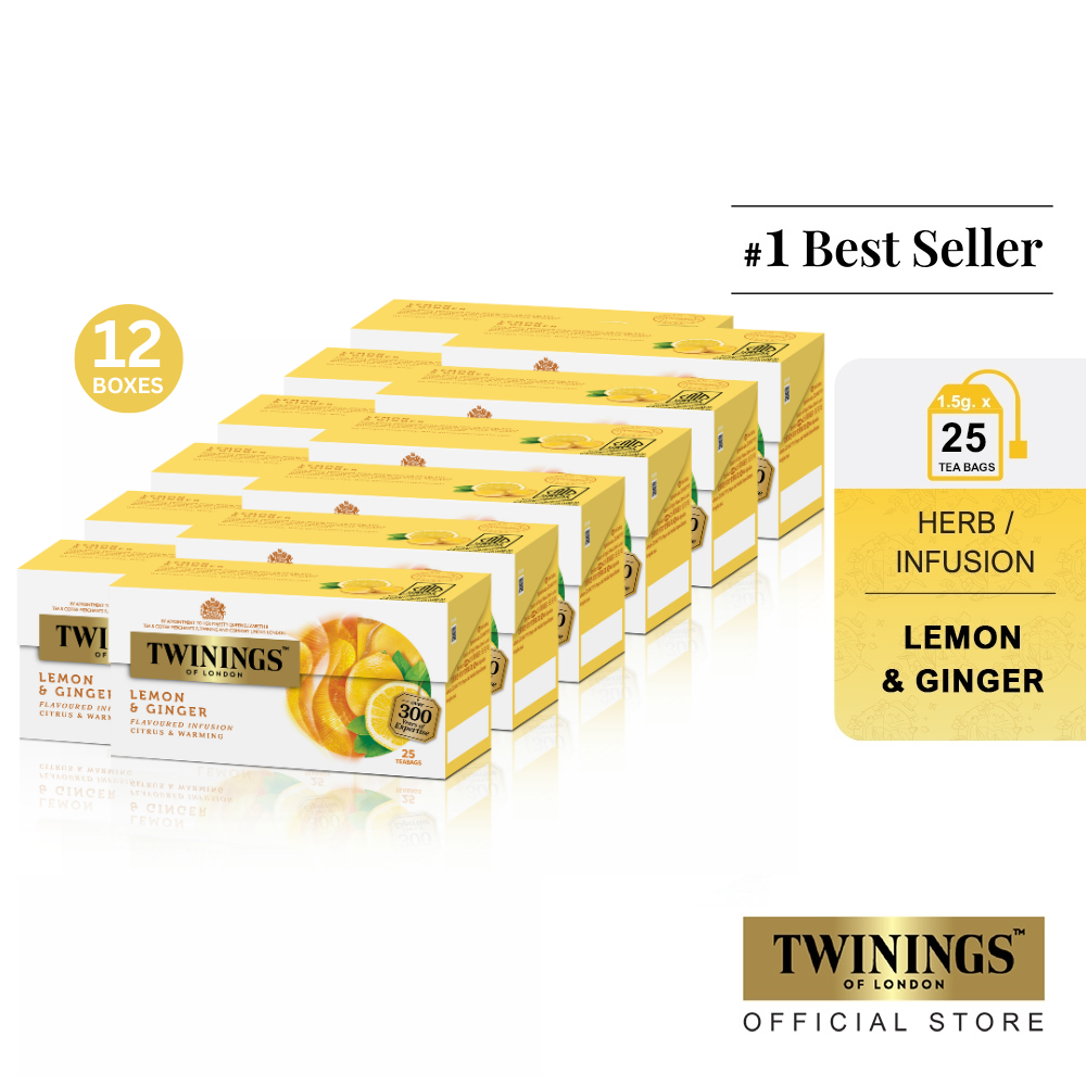 Jual [12 Boxes] Twinings Teh Celup Rasa Lemon & Ginger Tea 25x1.5gr ...