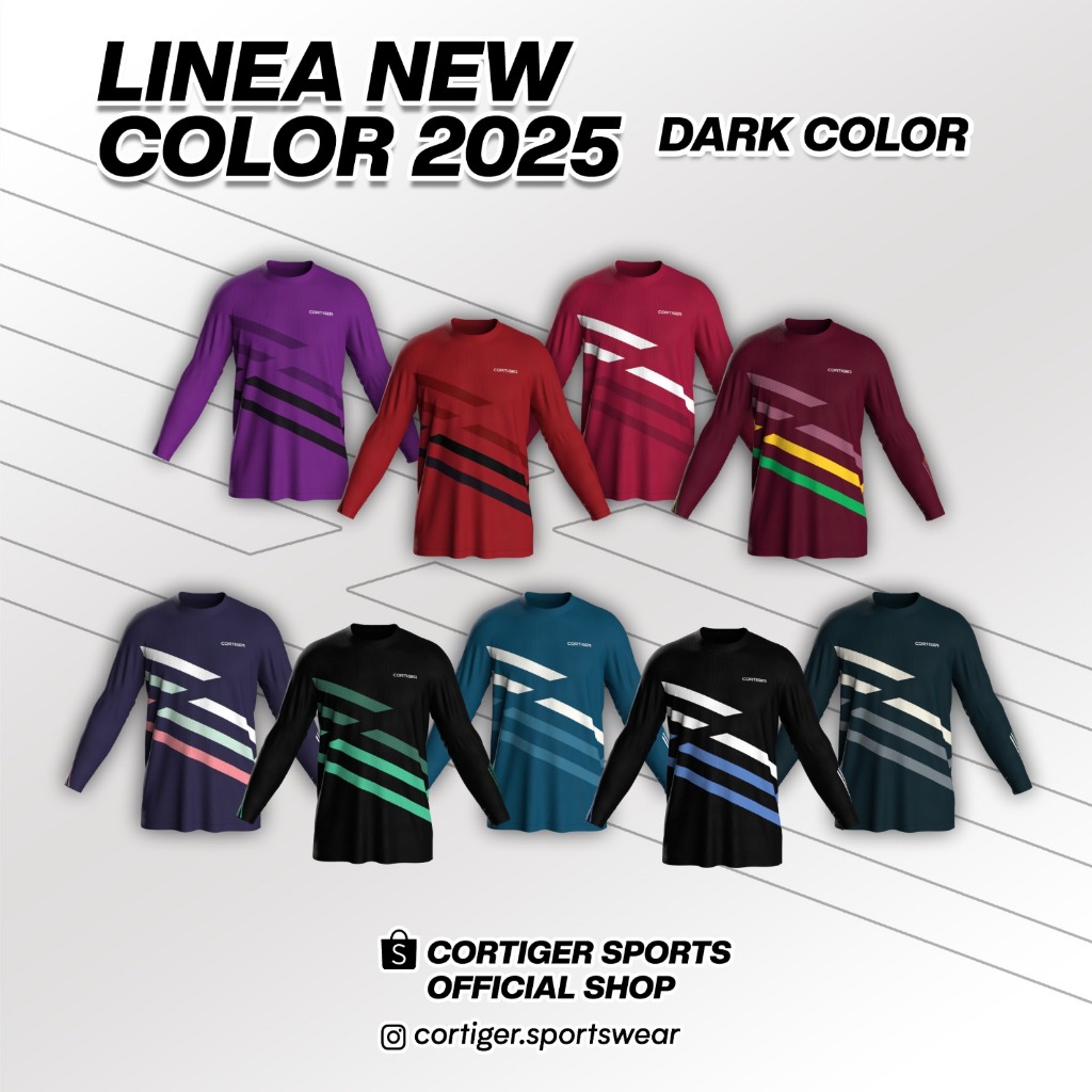 Product image Cortiger Linea Series New Color 2025 - Jersey Running Pria / Kaos Olahraga Lengan Panjang Pria / Baju Olahraga Lengan Panjang Pria / Jersey Dark Color / Warna Gelap