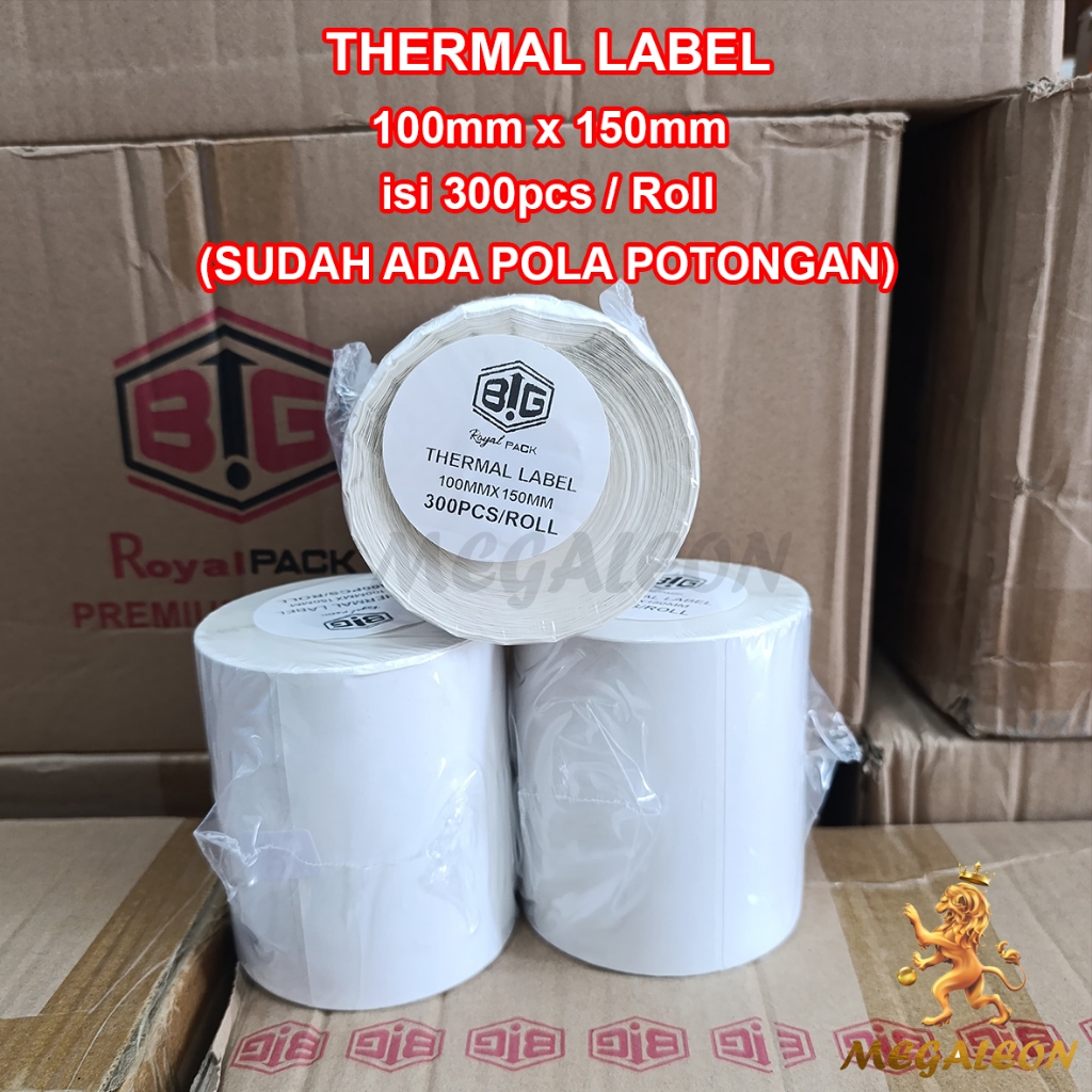 Jual Label Stiker Thermal ROLL 100x150 mm A6 isi 500 pcs Stiker Label ...
