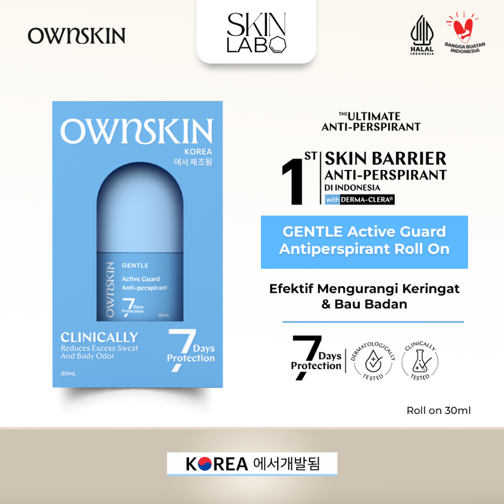 Jual [SKINLABO] OWNSKIN GENTLE Active Guard Antiperspirant Roll On 30ml ...