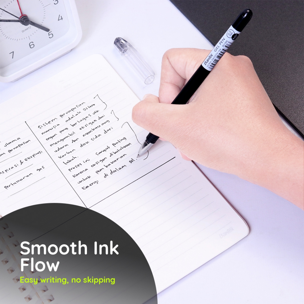 Bantex Pulpen Gel Pen 0.5 mm Tinta Ultra-Smooth Warna Warni BG1004 (6)