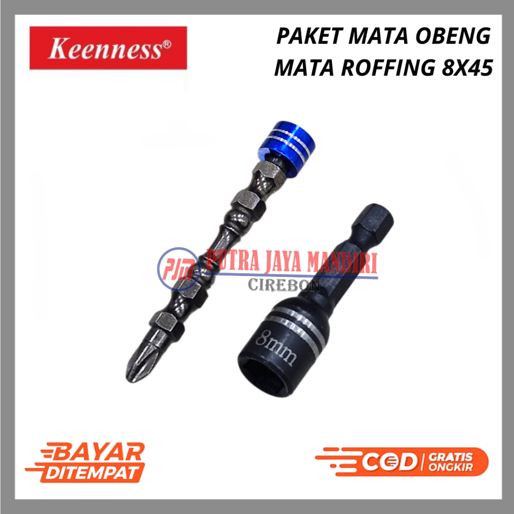 Jual Paket Mata Bor Obeng Mata Roffing 8x45 MM Baut Baja Ringan ...