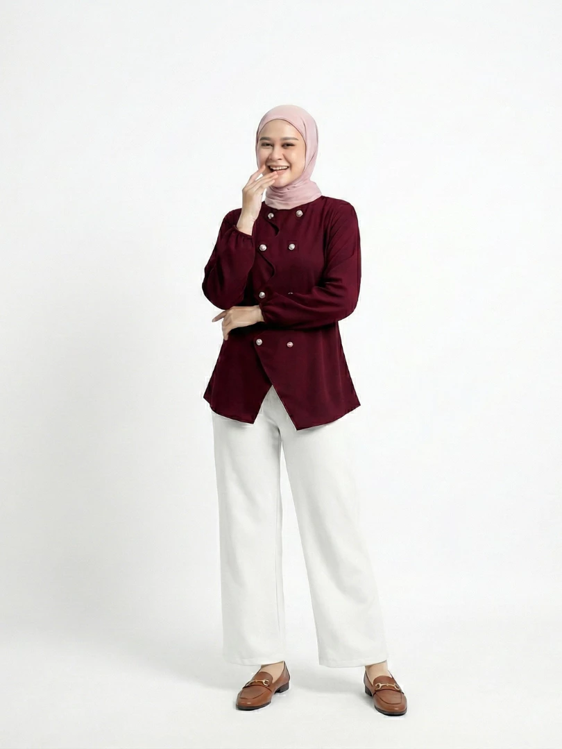 Warna Blouse Mocca dan Burgundy