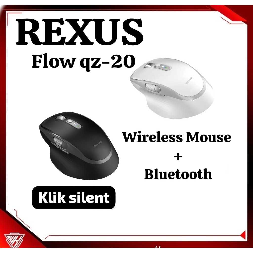 Jual Rexus Flow QZ20 Mouse Office Wireless Ergonomic Silent Click ...