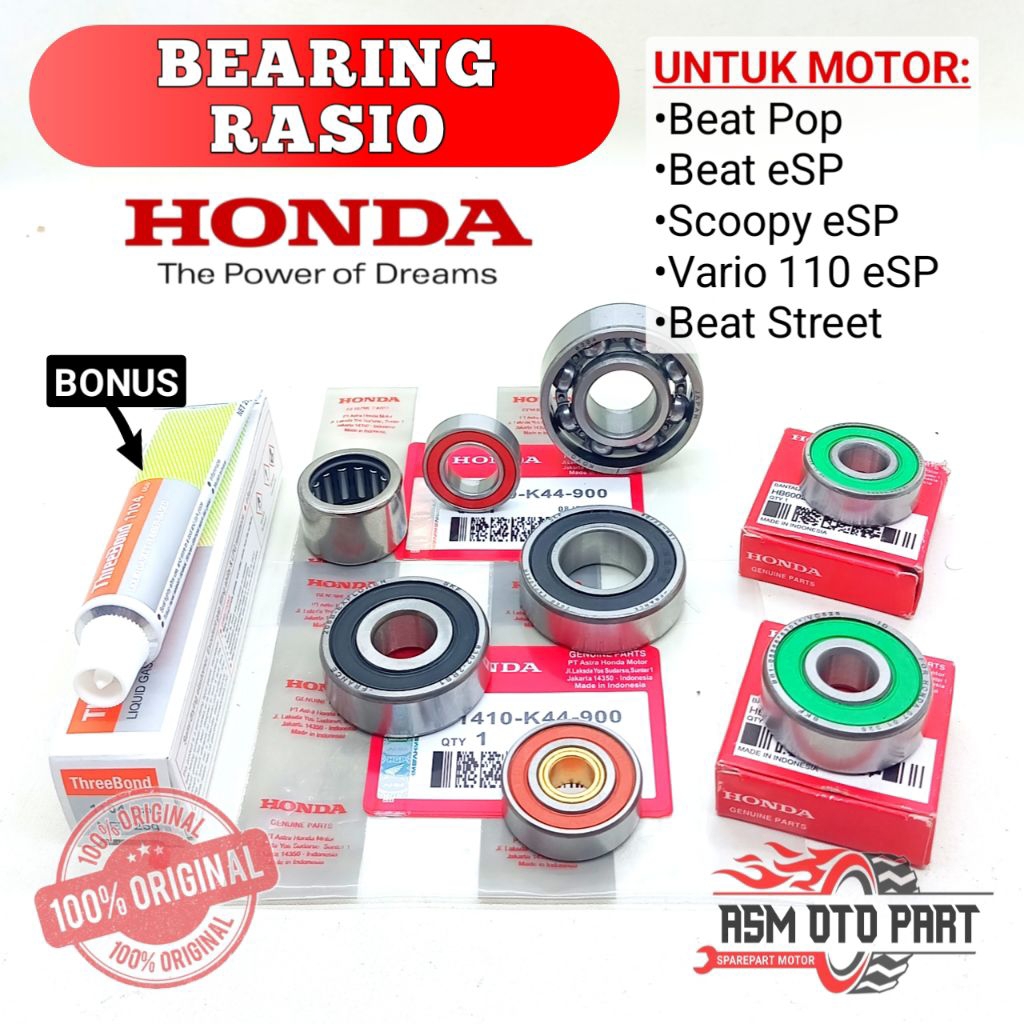 Jual Baru Bearing Laher Rasio, Pulley, Bak Cvt Honda K44 Beat Pop Beat ...