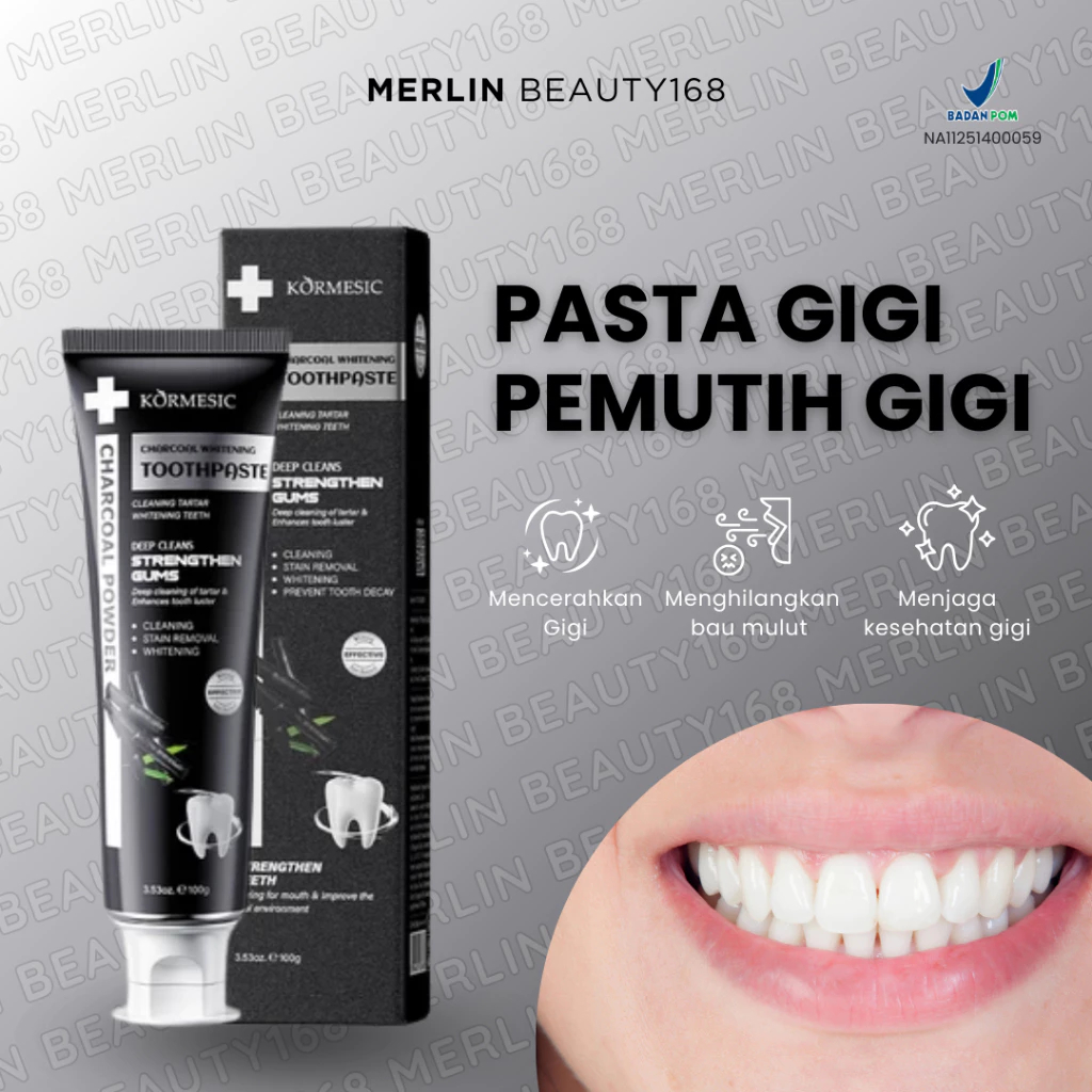 Jual KORMESIC Charcoal Whitening Toothpaste | Shopee Indonesia