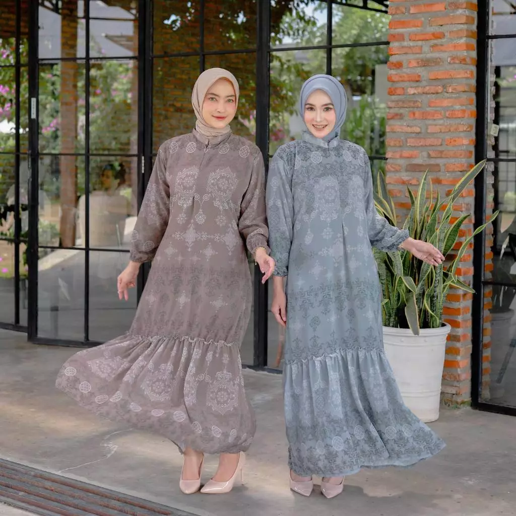 Benang Raja Gamis Ceruty Babydoll tampilan samping