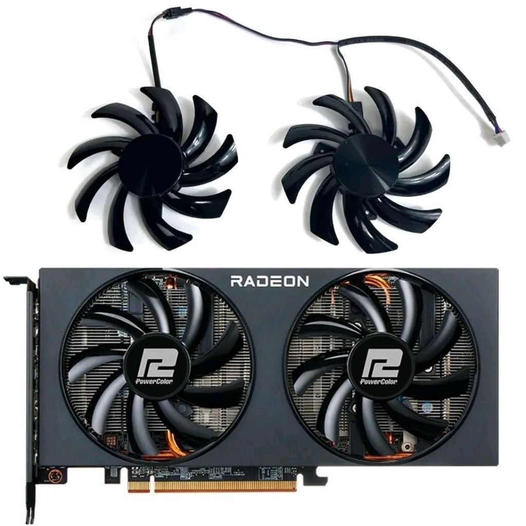 Jual Fan kipas vga Powercolor Fighter Rx 6700 6650 6600 5500 5700 xt ...